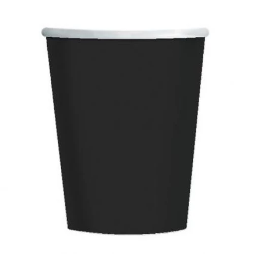 Fekete papírpohár, 250 ml - 8 db