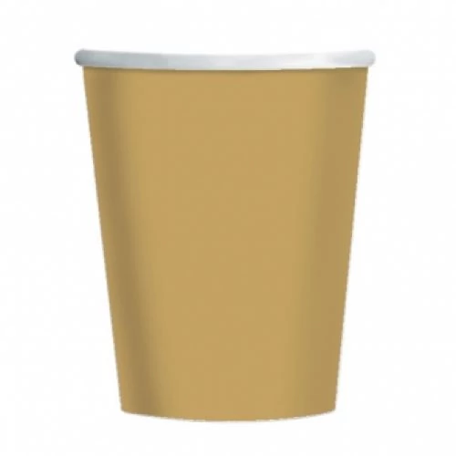 Arany színű papírpohár, 250 ml - 8 db