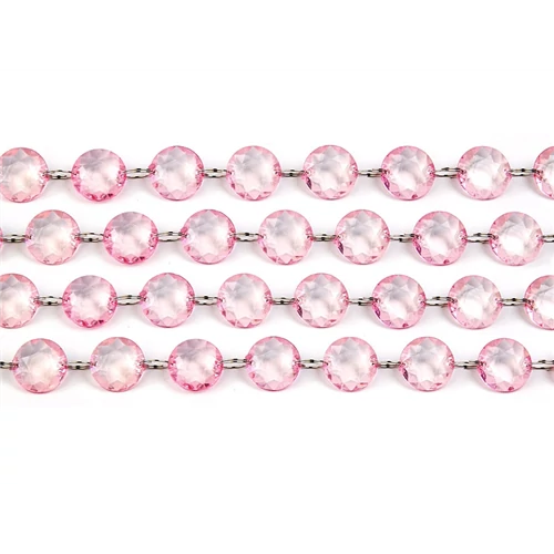 Kristály girland pink 1m