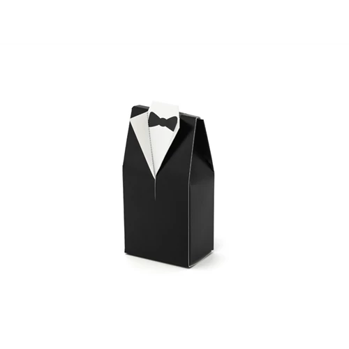 Öltöny alakú fekete-fehér doboz
