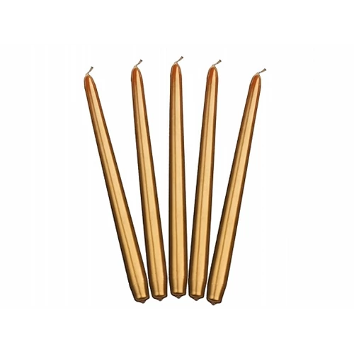 Metál arany színű gyertya 29 cm, 10 db/cs
