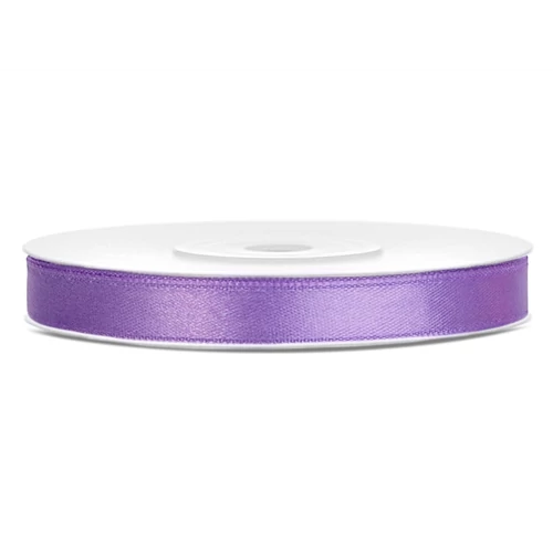 Lila színű szatén szalag - 6 mm x 25 m