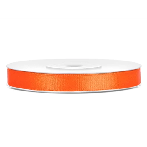 Narancssárga színű szatén szalag - 6 mm x 25 m