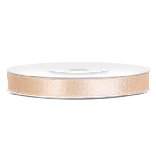 Ivory színű szatén szalag - 6 mm x 25 m