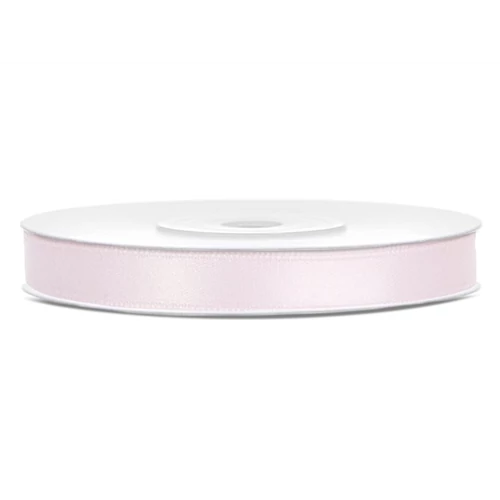 Világos púder pink színű szatén szalag - 6 mm x 25 m
