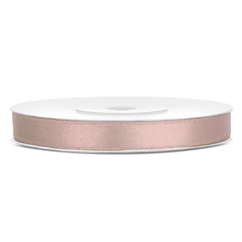 Bézs-pink színű szatén szalag - 6 mm x 25 m