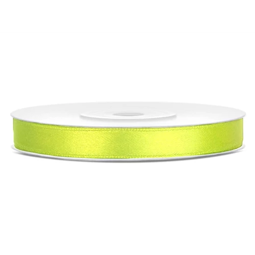 Neon zöld színű szatén szalag - 6 mm x 25 m
