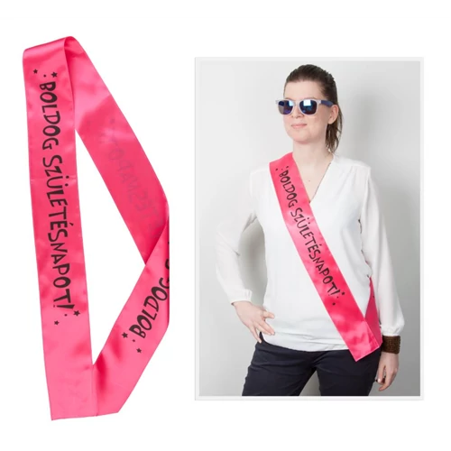 Boldog Születésnapot pink vállszalag