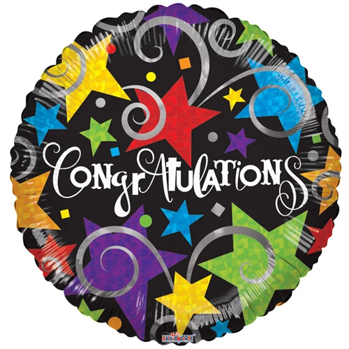 Mini Congratulations fekete fólia lufi