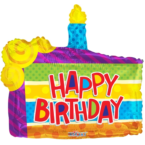 SuperShape - Happy Birthday tortaszelet alakú fólia lufi