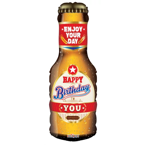 SuperShape - Happy Birthday sörösüveg alakú fólia lufi