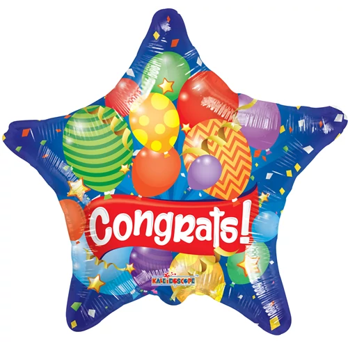 23 cm-es Congrats! átlátszó fólia lufi
