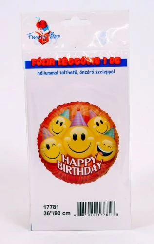 SuperShape - Smiley Happy Birthday fólia lufi