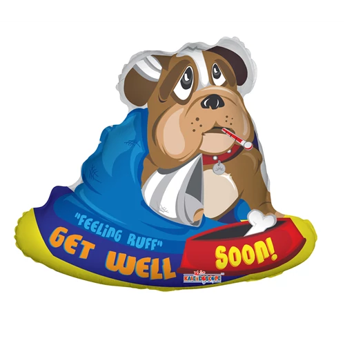 JumboShape -  Get Well Soon bulldog fóli lufi