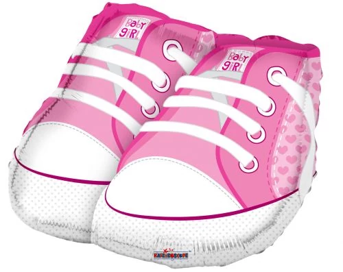 45 cm-es Pink babacipő fólia lufi