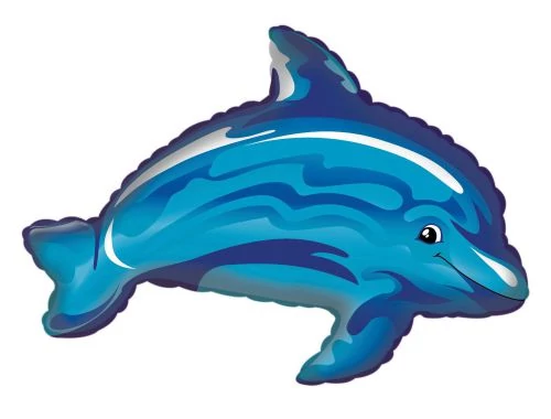 JumboShape -  Kék delfin fólia lufi
