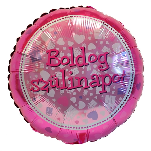 45 cm-es Pink Boldog szülinapot fólia lufi