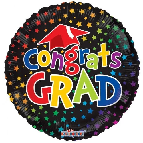 45 cm-es Congrats Grad csillagos fólia lufi