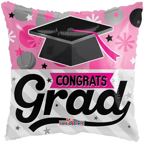 45 cm-es Pink congrats grad fólia lufi