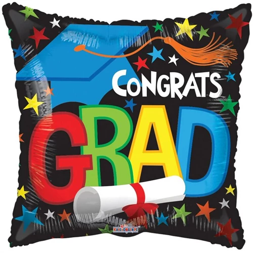 10 cm-es Mini Congrats Grad kocka fólia lufi