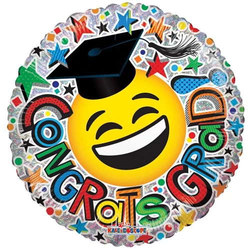 45 cm-es Congrats Grad Smiley fólia lufi