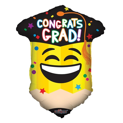 45 cm-es Congrats Grad! Ceruza alakú fólia lufi
