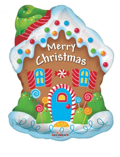 SuperShape - Merry Christmas mézeskalács ház fólia lufi