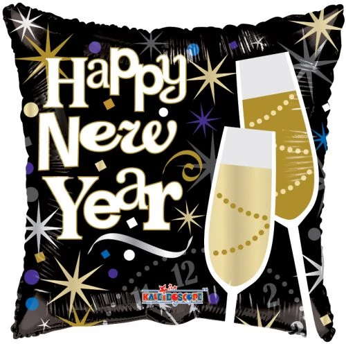 45 cm-es Happy New Year poharas fólia lufi