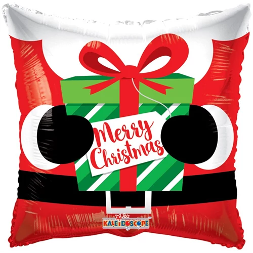 45 cm-es Merry Christmas ajándékdobozos fólia lufi