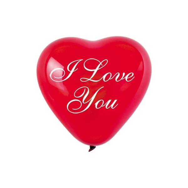 40 cm-es I love you printelt gumi léggömb - 50 db / csomag