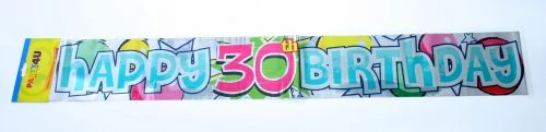 Happy 30. Birthday fólia felirat, 360 cm