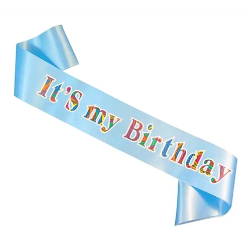 It's my birthday világoskék vállszalag