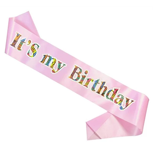 It's my birthday rózsaszín vállszalag