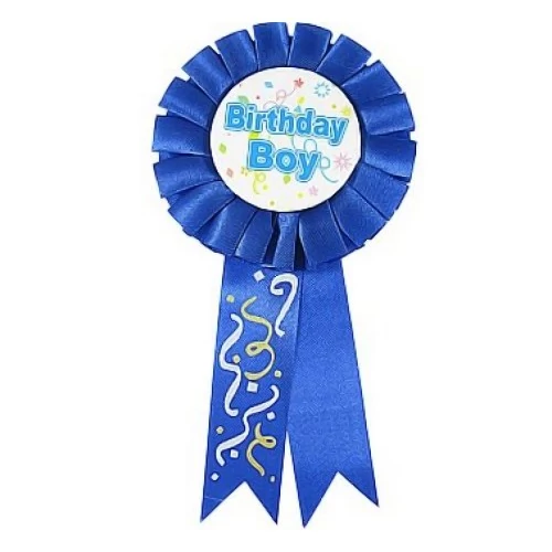 Kitűző Happy Birthday kék