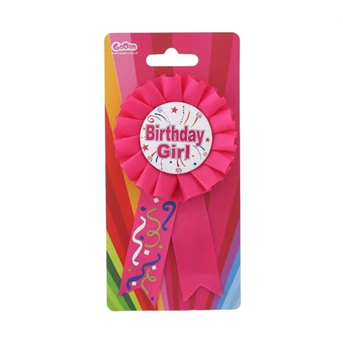 Kitűző Happy Birthday pink