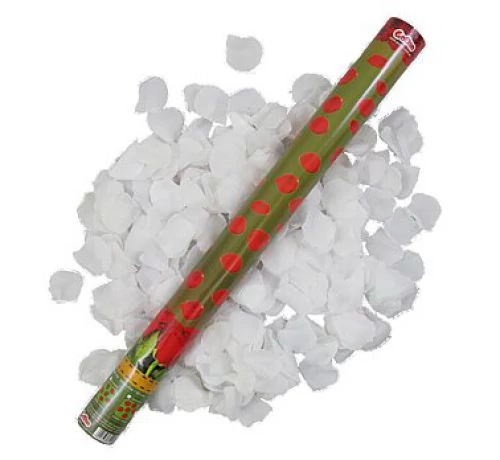 Fehér rózsaszirom konfetti ágyú 60 cm