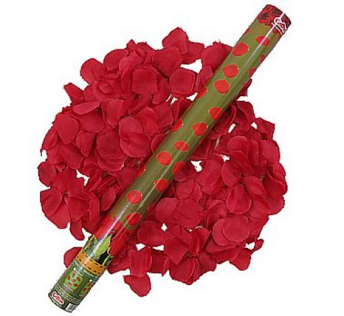 Konfetti ágyú rózsaszirom bordó 60 cm