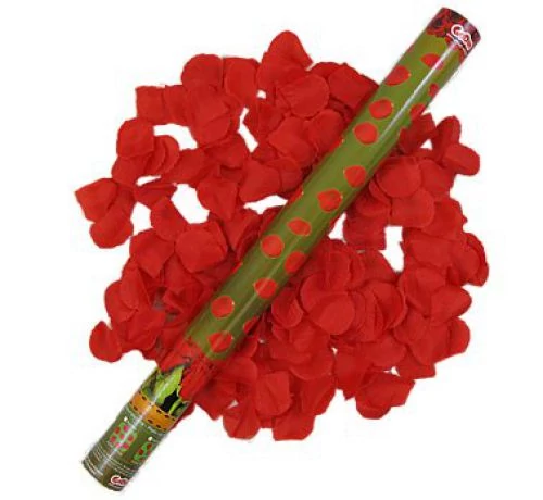 Piros rózsaszirom konfetti ágyú 60 cm