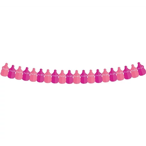 Pink cumisüveg papír girland 360 x 11,4 x 20 cm