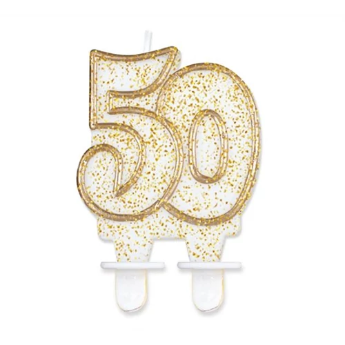 50-es arany színű számgyertya