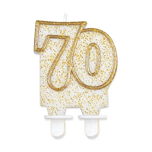 70-es arany színű számgyertya