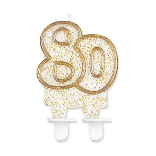 80-es arany színű számgyertya