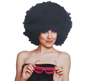 Fekete mega afro paróka