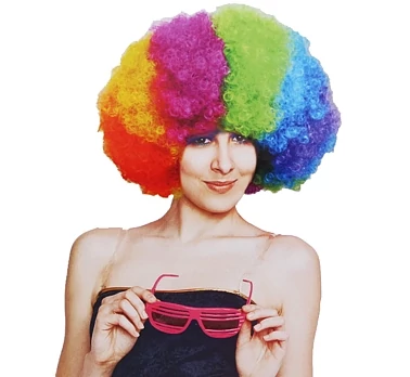 Mega színes afro paróka