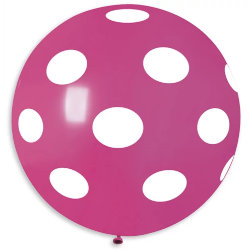 80 cm-es pink teli pöttyös gumi léggömb
