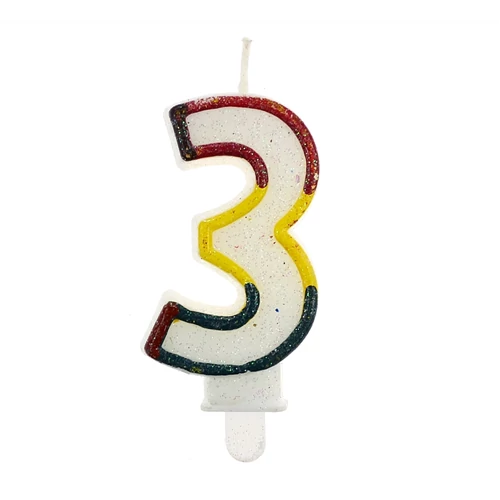 Számgyertya 3-as - 6 cm