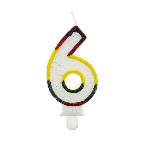 Számgyertya 6-os - 6 cm
