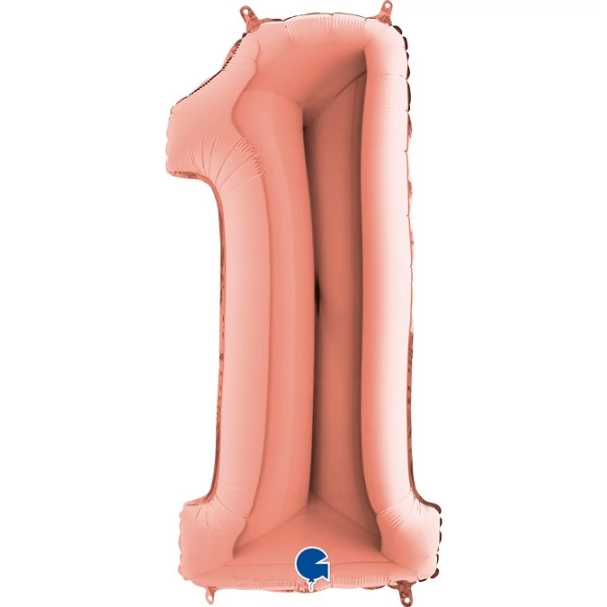 MegaShape - rosegold 1-es szám fólia lufi