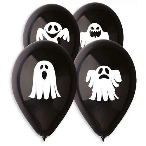 30 cm-es Szellemes printelt gumi léggömb - 100 db / csomag