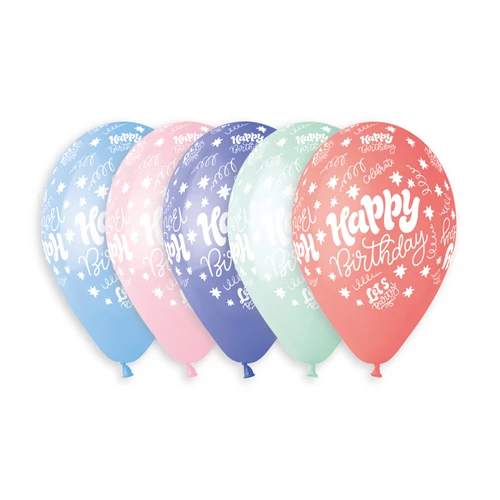 33 cm-es HB Let's party printelt léggömb 50 db/cs.